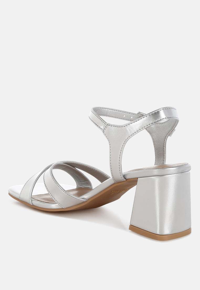 Edessa Metallic Ankle Strap Sandals-2