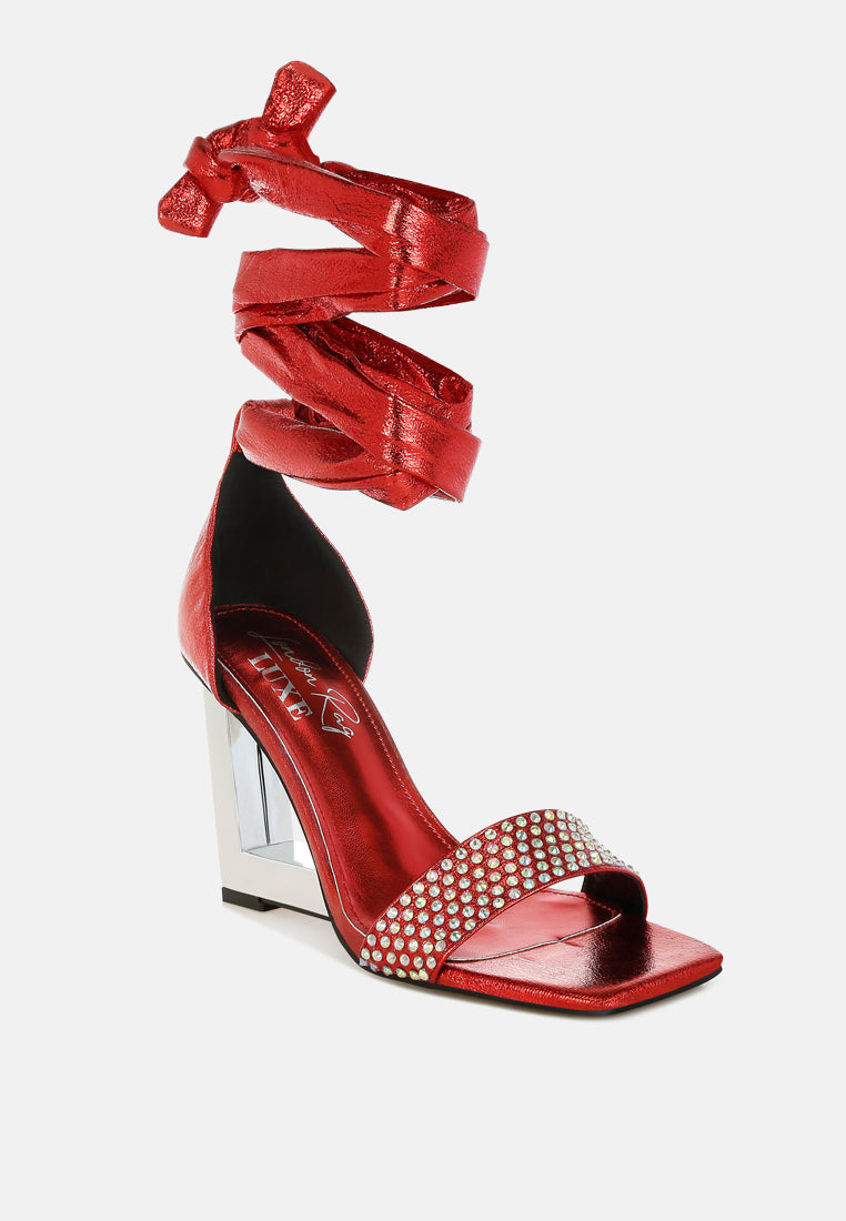 Hashira AB Rhinestone Studded Lace-Up Fantasy Heels-1