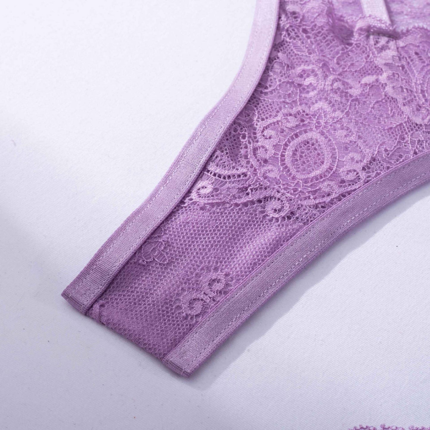 Wholesale Lavender Whisper Sheer Balconette Lingerie Set-14