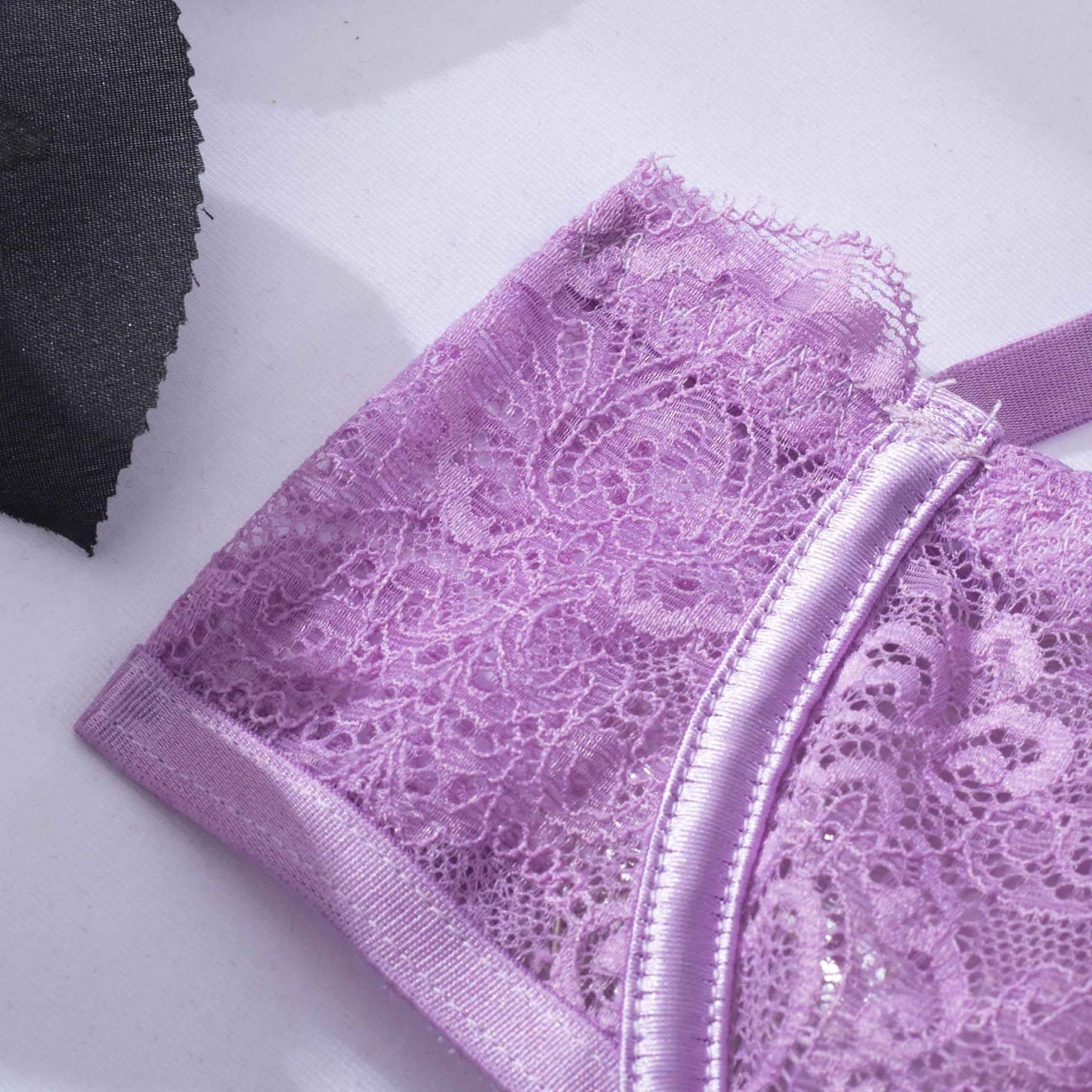 Wholesale Lavender Whisper Sheer Balconette Lingerie Set-13