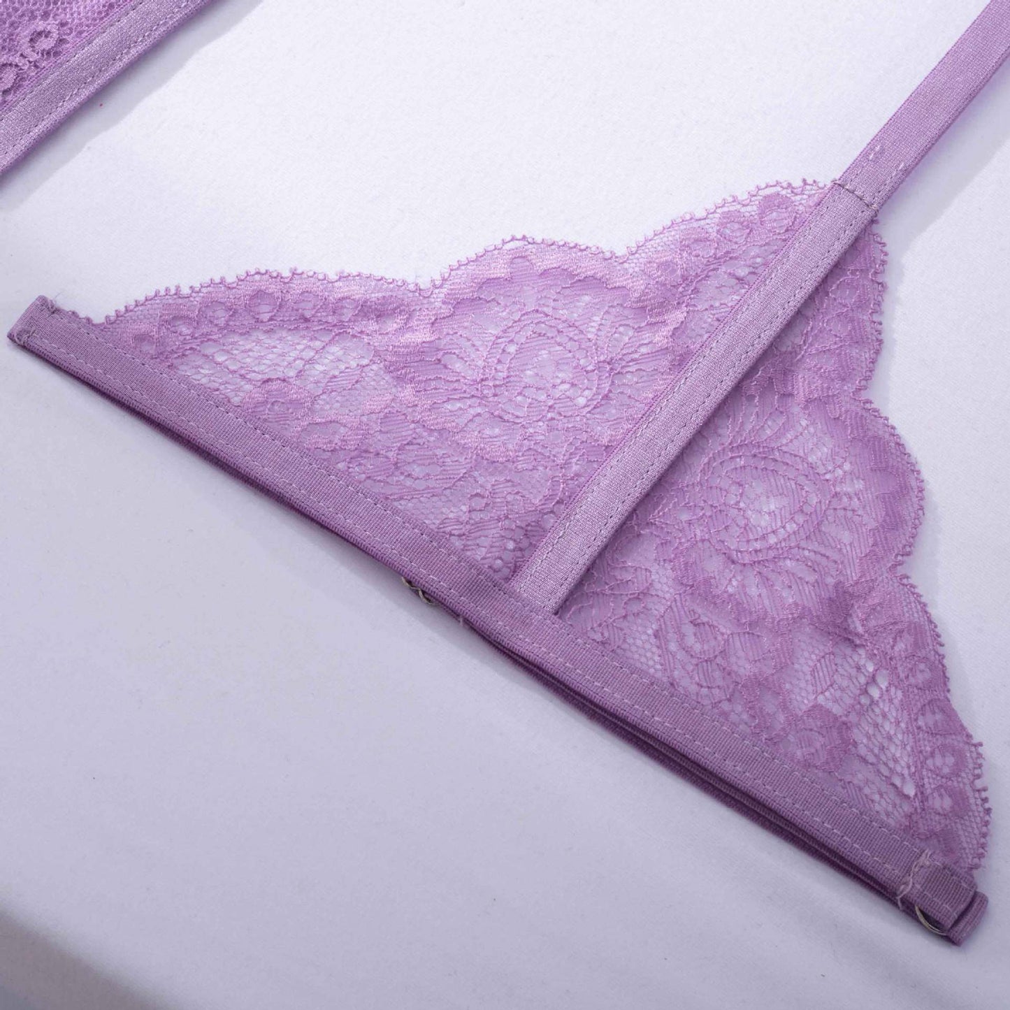 Wholesale Lavender Whisper Sheer Balconette Lingerie Set-12