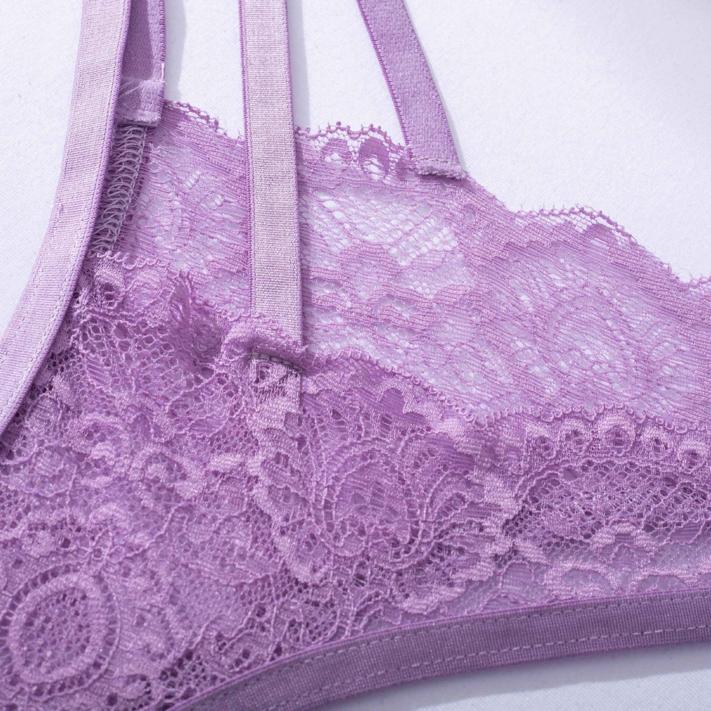Wholesale Lavender Whisper Sheer Balconette Lingerie Set-11