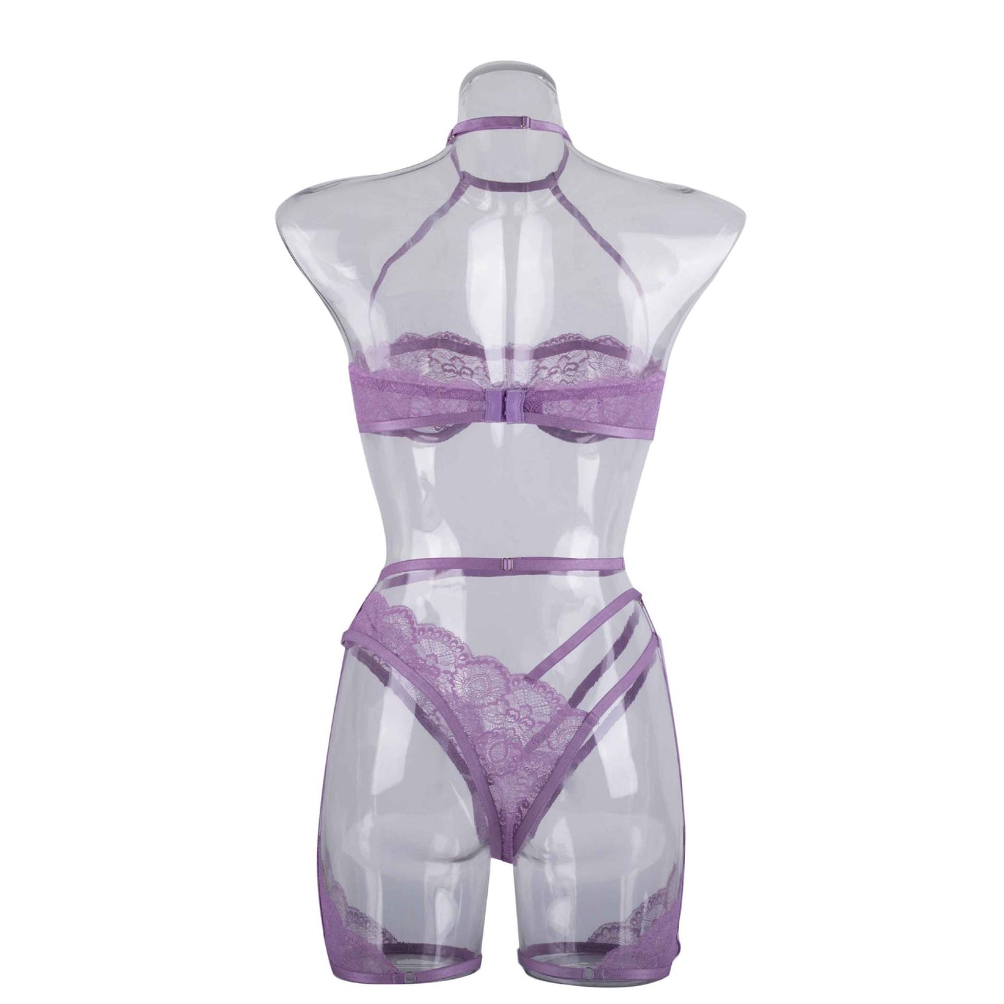 Lavender Whisper Sheer Balconette Lingerie Set back View