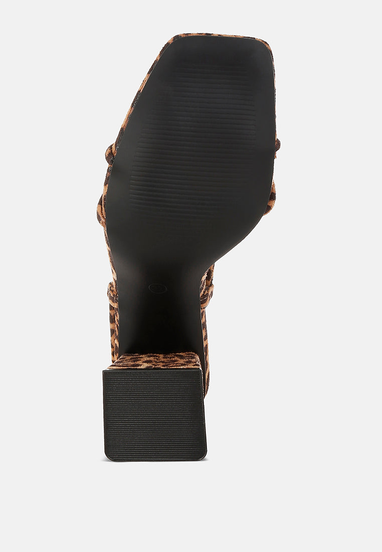 Piani Leopard Print Square Toe Heels-4