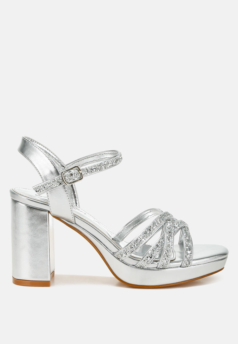 Sparks Fly Glitter Strappy Block Sandals-5