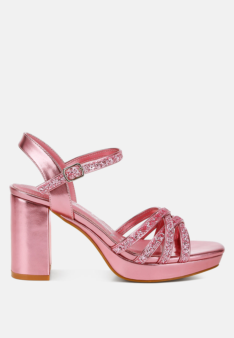 Sparks Fly Glitter Strappy Block Sandals-6