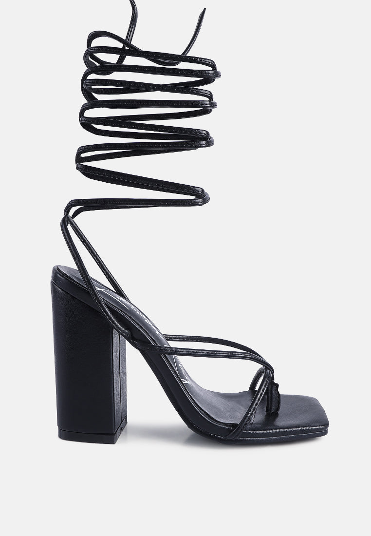Pole Dance Lace Up Block Heel Sandals-6