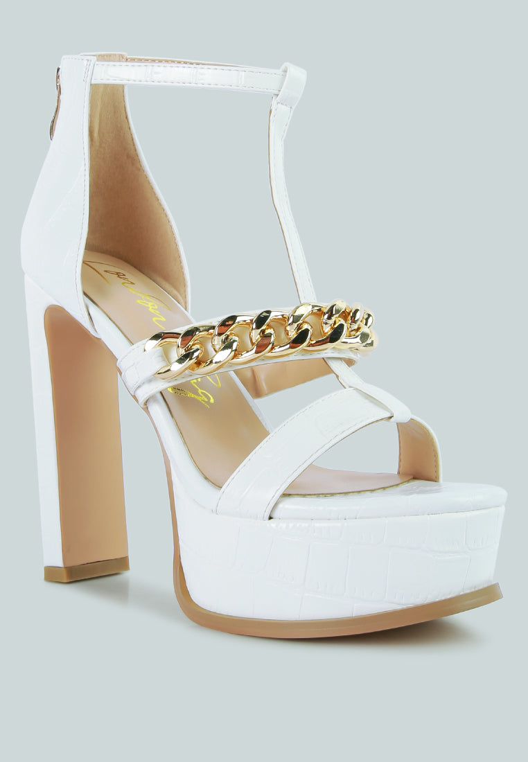 Bonita Metal Chain Zip Up Sandals-1