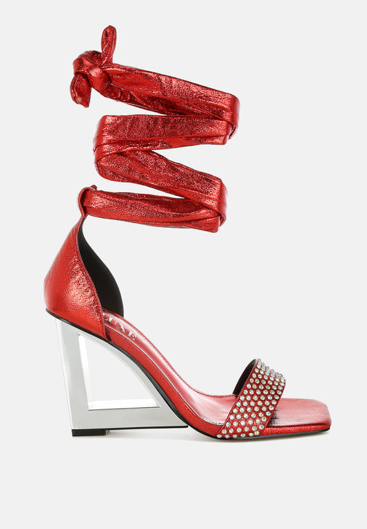 Hashira AB Rhinestone Studded Lace-Up Fantasy Heels-0