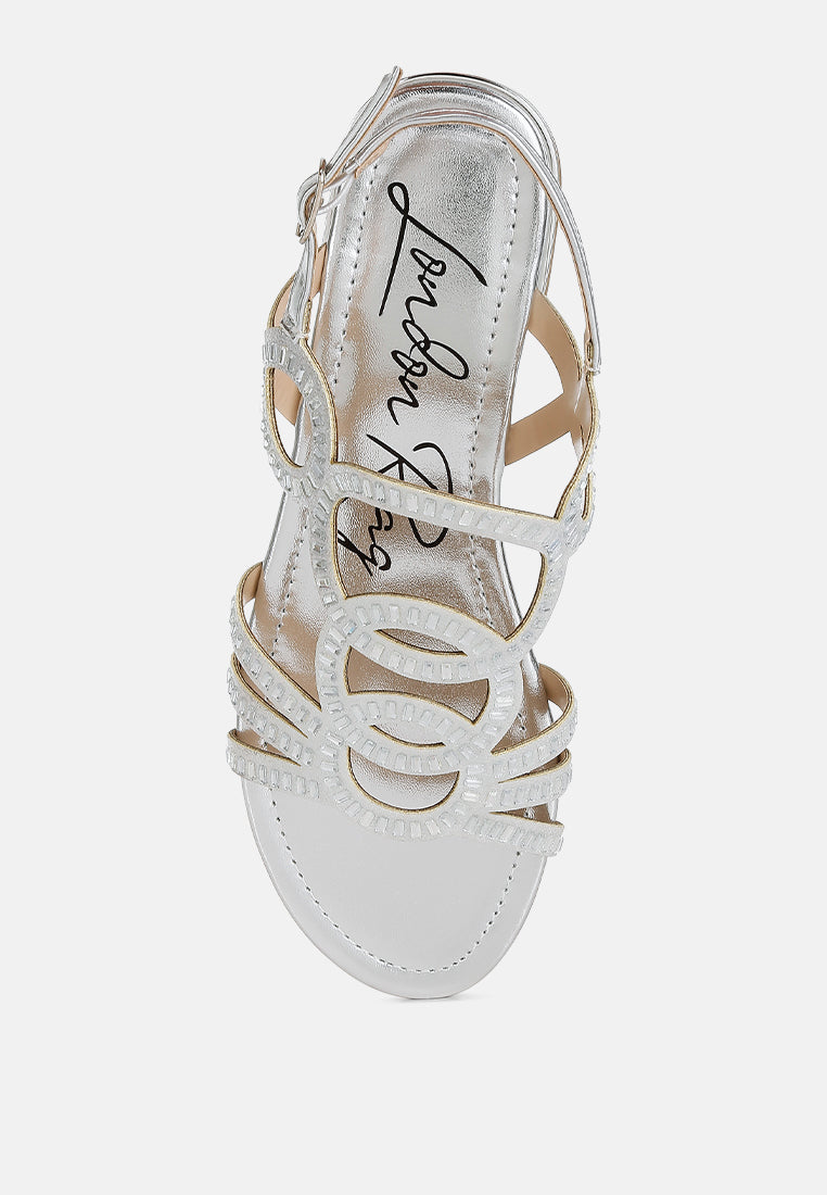 Jisters Cut Out Detail Rhinestone Flat Sandals-3