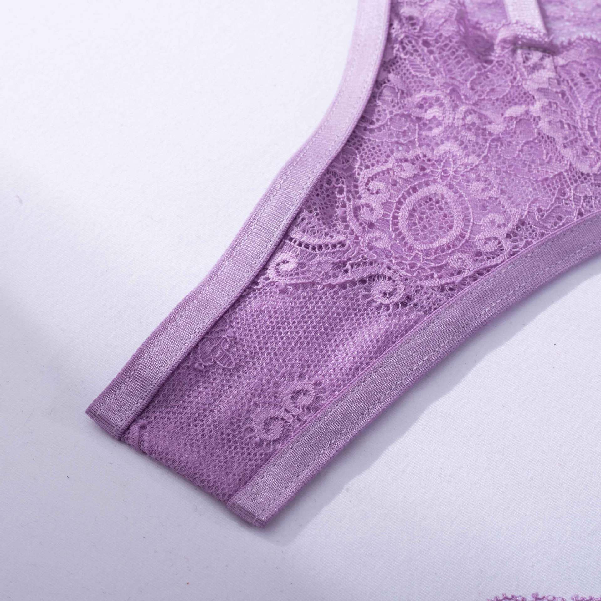Wholesale Lavender Whisper Sheer Balconette Lingerie Set-14