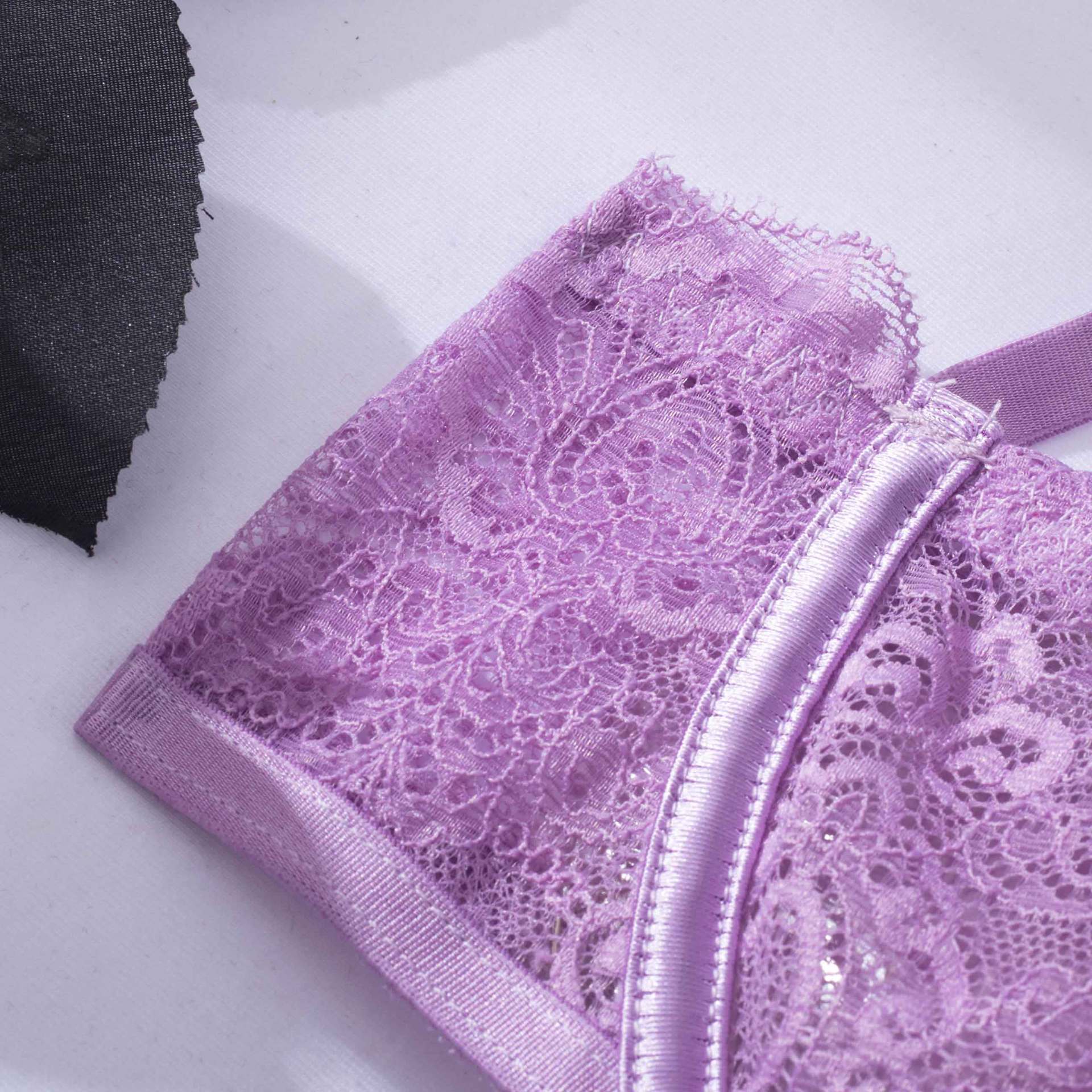 Wholesale Lavender Whisper Sheer Balconette Lingerie Set-13