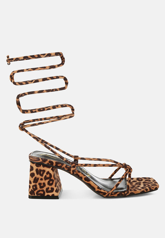 Piani Leopard Print Square Toe Heels-0