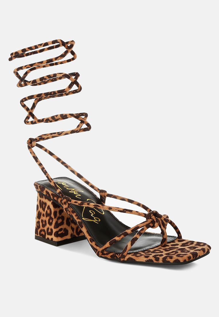 Piani Leopard Print Square Toe Heels-1