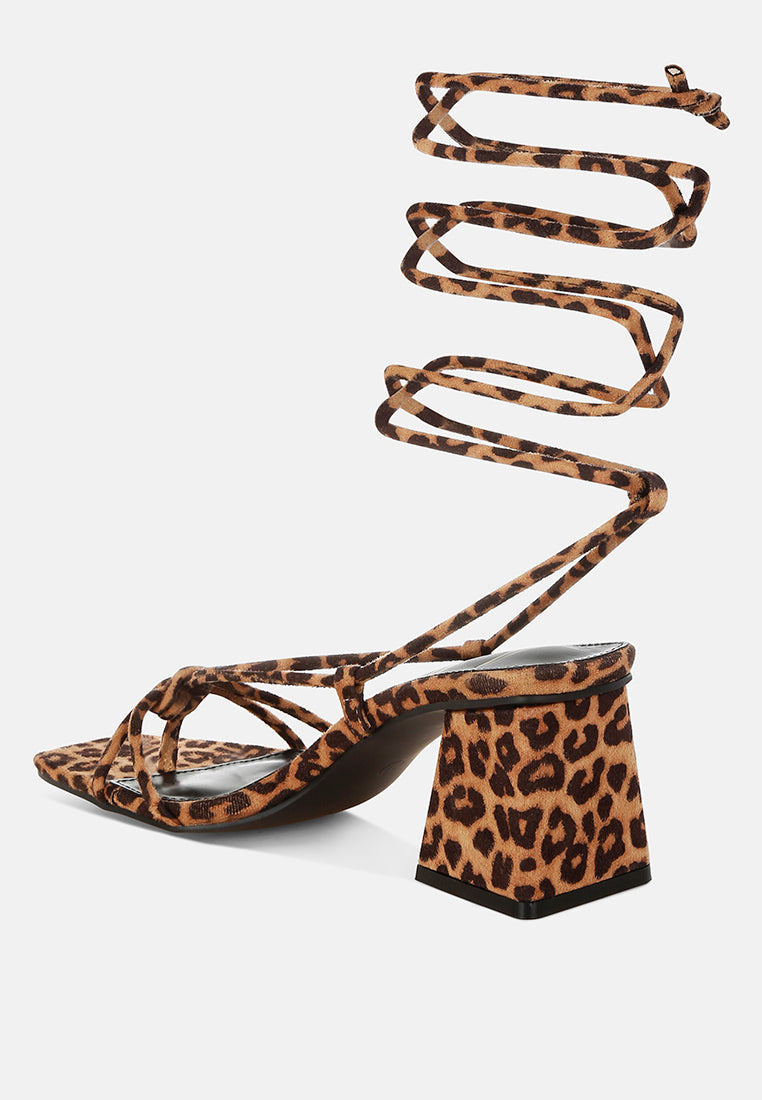 Piani Leopard Print Square Toe Heels-2