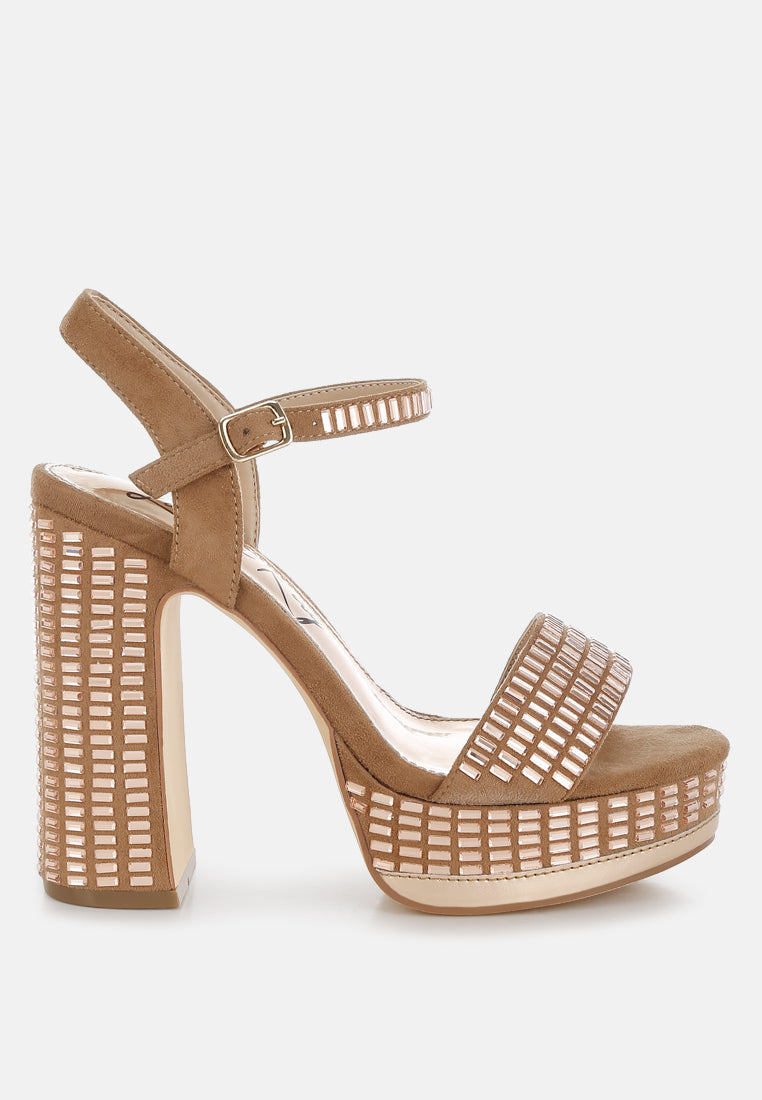 Starlet Rhinestones Embellished Ankle Strap Heels-0