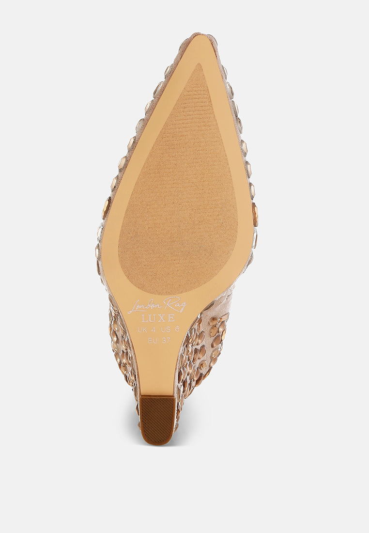 Trend Titan Diamante Slim Wedge Heel Boots-4