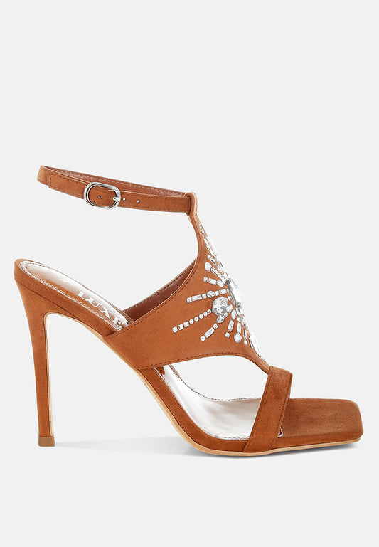 Warda Jeweled Shiny Stiletto Heels-0