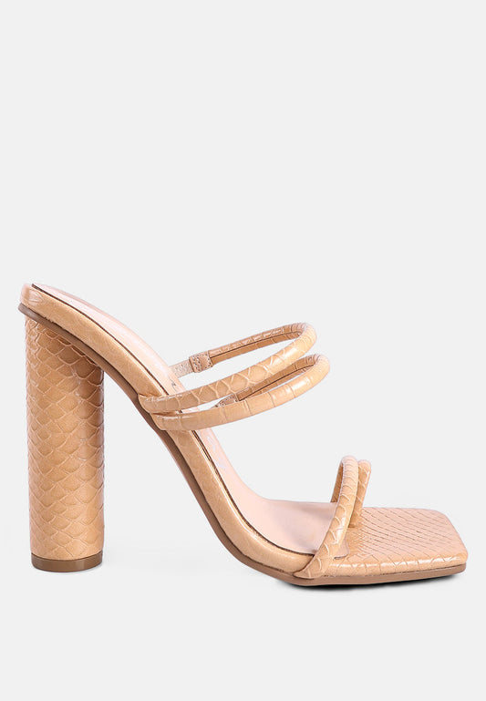 Dandelion High Block Heeled Croc Sandals-0