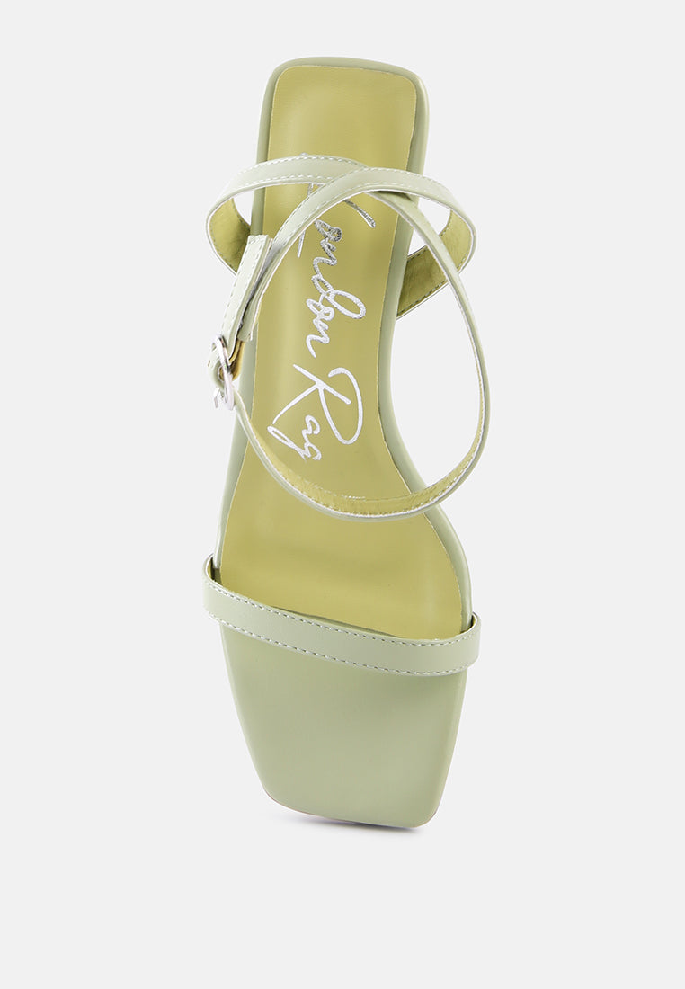 Mooncut Ankle Strap Block Heel Sandals-3