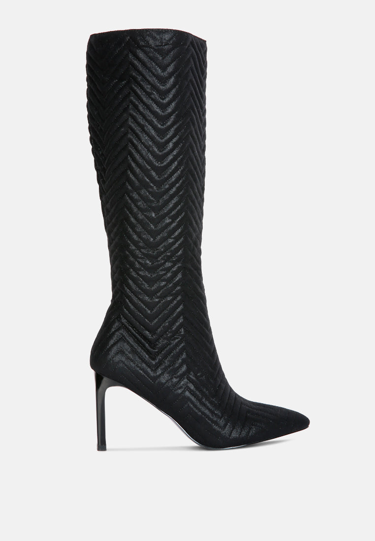 Prinkles Quilted Italian Block Heel Calf Boots-6