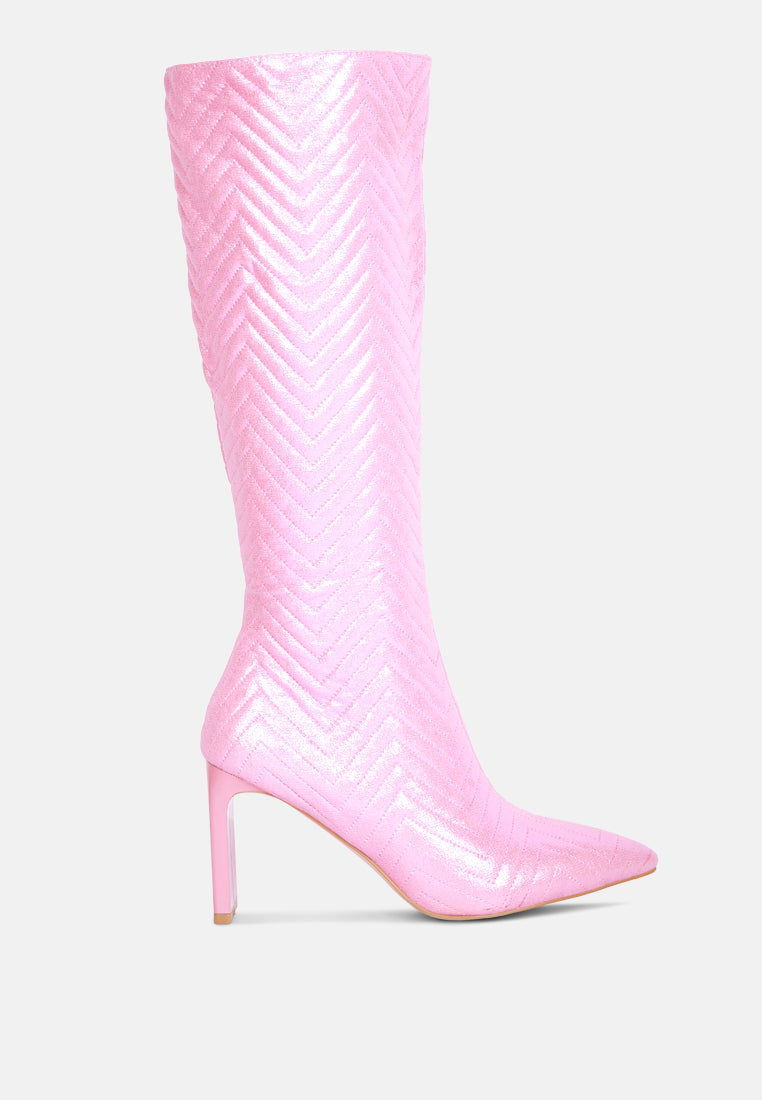 Prinkles Quilted Italian Block Heel Calf Boots-0