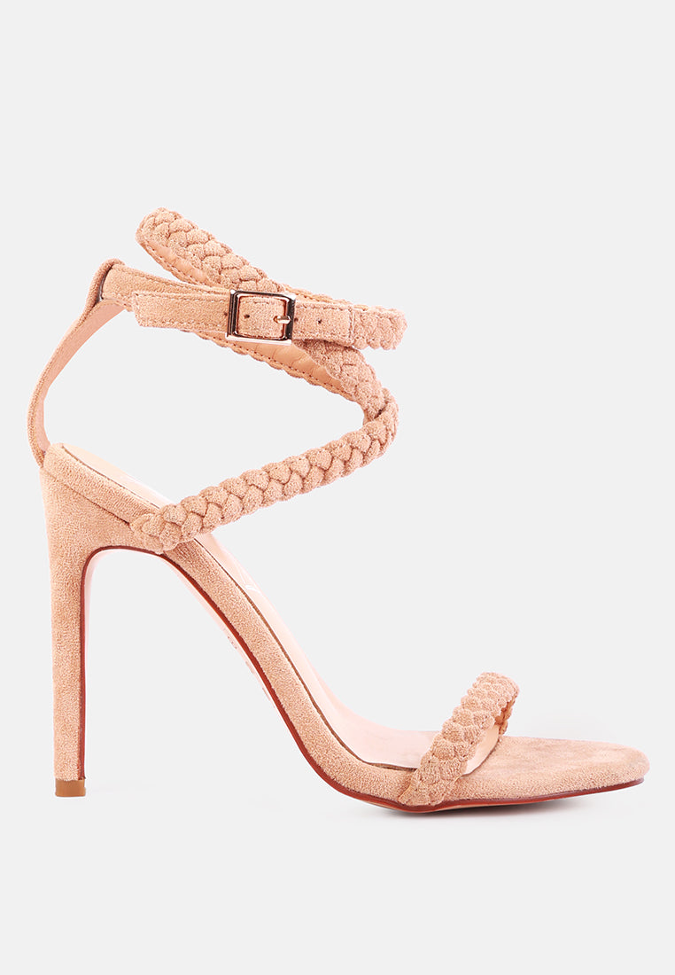 Sherri High Heeled Faux Suede Sandals-5