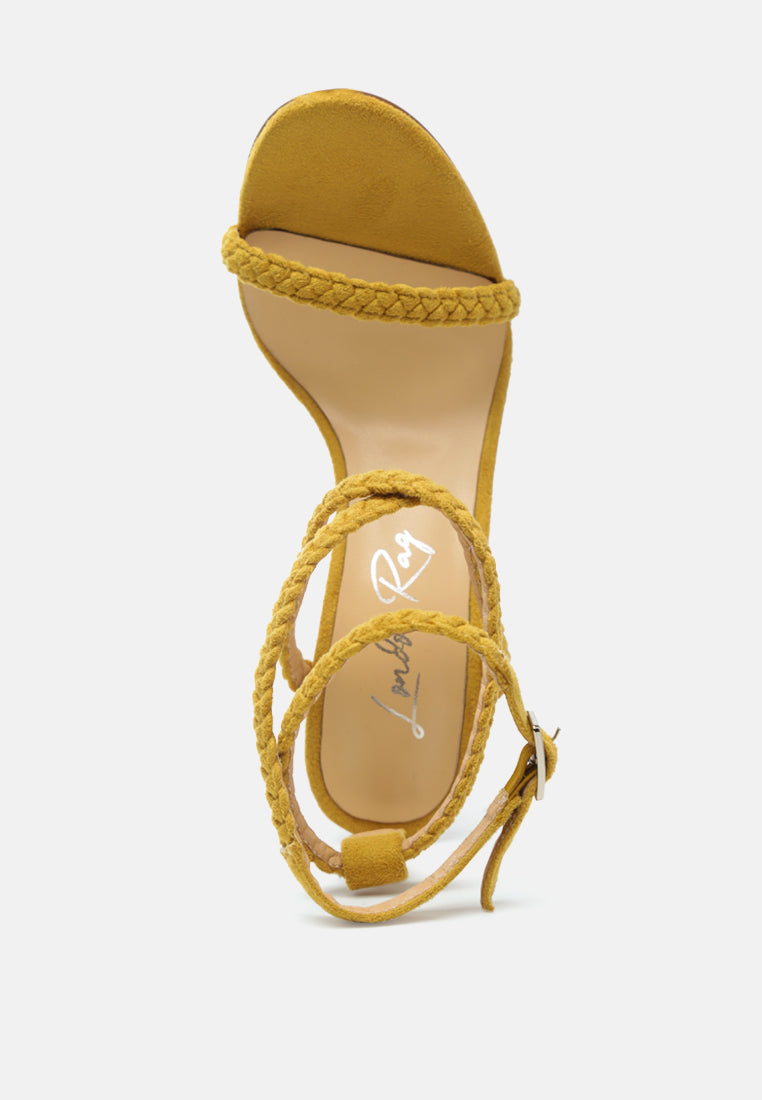 Sherri High Heeled Faux Suede Sandals-3