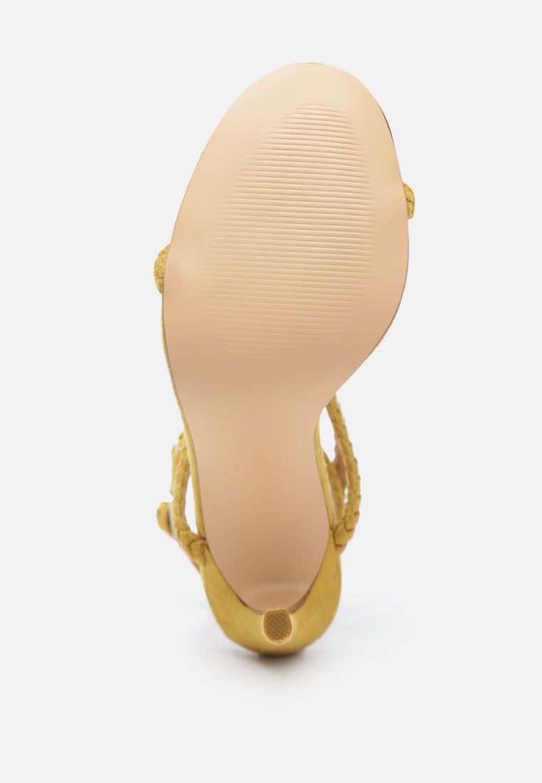 Sherri High Heeled Faux Suede Sandals-4