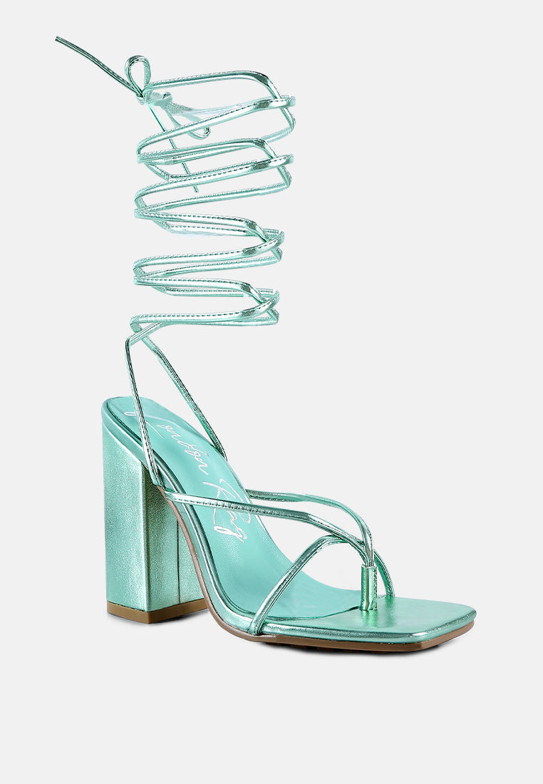 Shewolf Lace Up High Heel Sandals-1