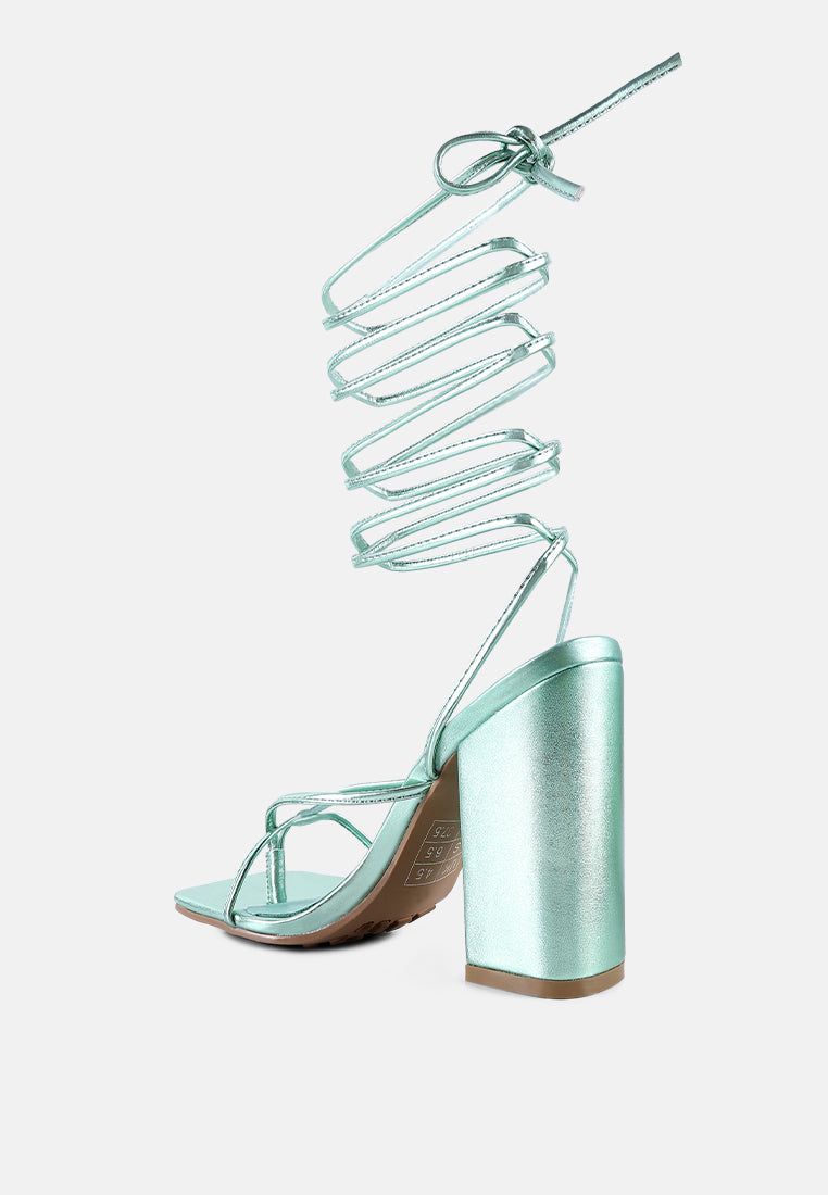 Shewolf Lace Up High Heel Sandals-2